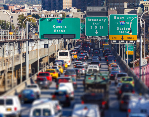 Traffic jam leading into New York City